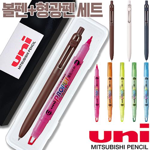 uni유니볼젠토스탠다드수성펜(0.7)+프로퍼스윈도우형광펜세트 상품 이미지 1
