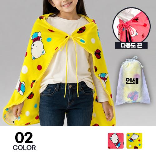 아기곰 멀티 끈 담요 휴대용 무릎담요 캠핑 사무실 단체 굿즈 판촉 기념품 상품 이미지 1