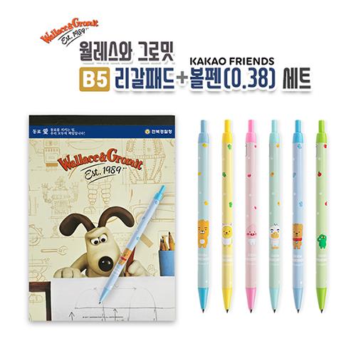 월레스와 그로밋 B5 리갈패드+카카오 볼펜 세트 상품 이미지 1