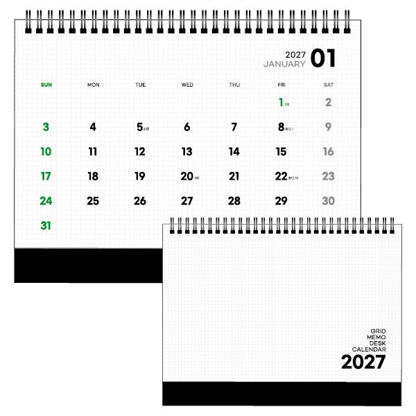27년 유스토리_그리드메모 탁상달력-트윈링(250x190) 상품 이미지 2