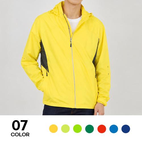 탈부착 후드 사이드 배색 바람막이 자켓 M-3XL 간절기 방풍 작업복 단체 유니폼 상품 이미지 1
