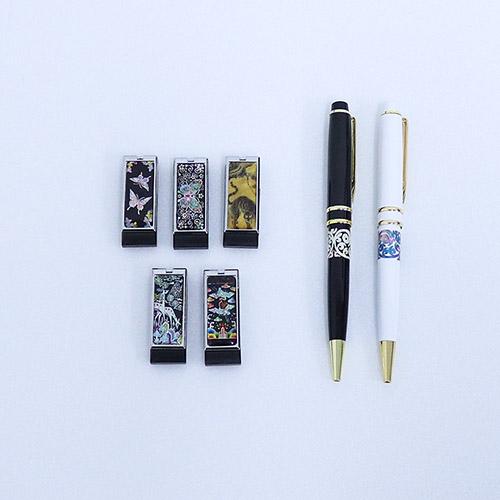 나빌레라 자개USB 금장볼펜2종세트 블랙에디션(신수문양) 8GB 상품 이미지 1