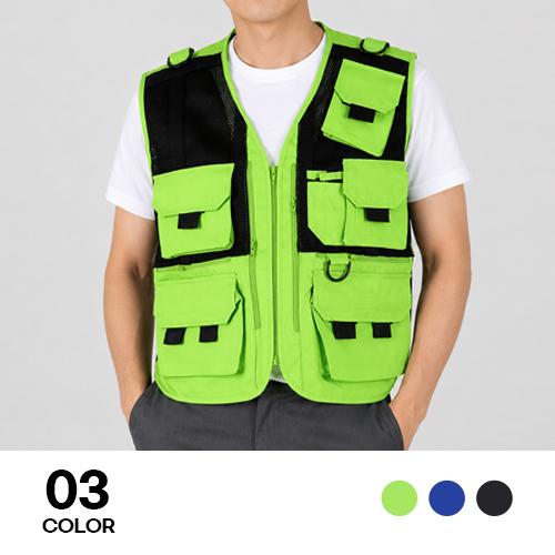 후면 반사 야간 망사 조끼 L-3XL 통기성 현장 작업 안전요원 단체 유니폼 상품 이미지 1