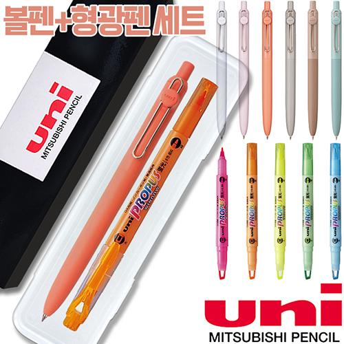 uni유니볼젠토스탠다드수성펜(0.38)+프로퍼스윈도우형광펜세트 상품 이미지 1
