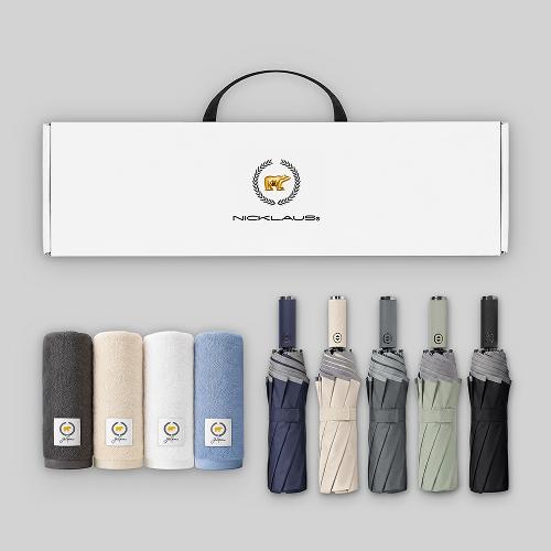 잭니클라우스 l 시그니처 3단 10K 완전자동+호텔수건 180g(국산) 선물세트 상품 이미지 1