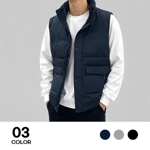 데일리웜 하이넥 패딩 조끼 M-4XL 겨울 방한 보온 경량 작업복 단체 유니폼 상품 이미지 1